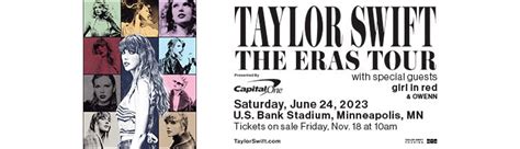 <strong>Taylor Swift</strong>’s “Eras Tour” will span over 146 shows across five continents. . Taylor swift tickets mn